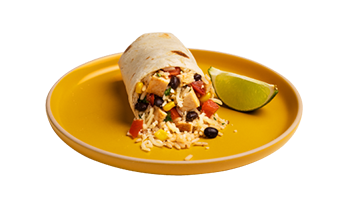 Burrito on yellow plate