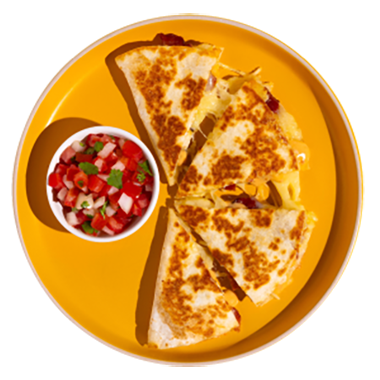 quesadilla and salsa